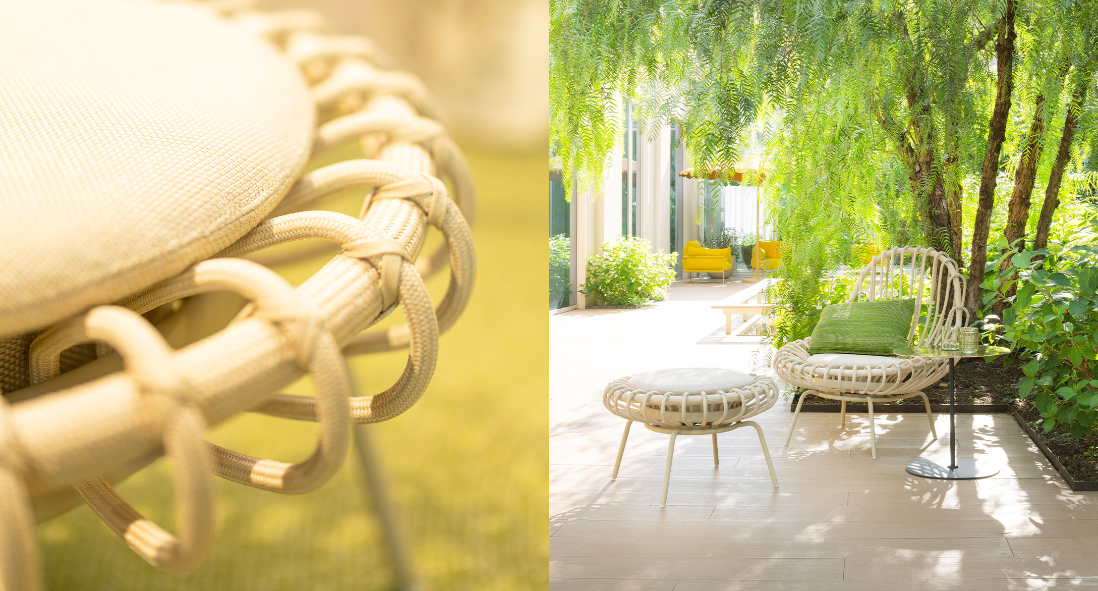 Giunco armchair in bent metal - Paola Lenti - Outdoor
